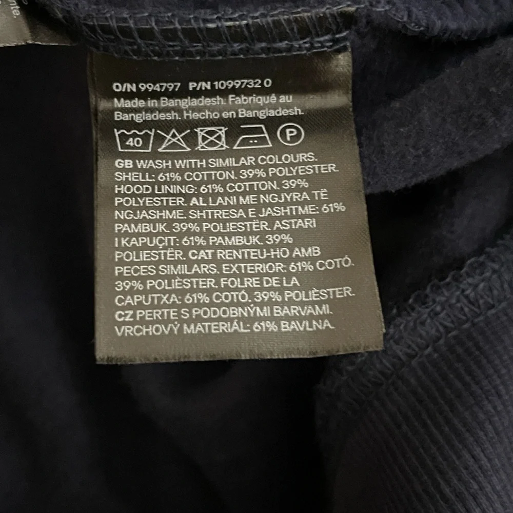 Sz L H&M Men's Navy Crewneck pull over long sleeve hoodie Sweater NWT - Picture 9 of 11